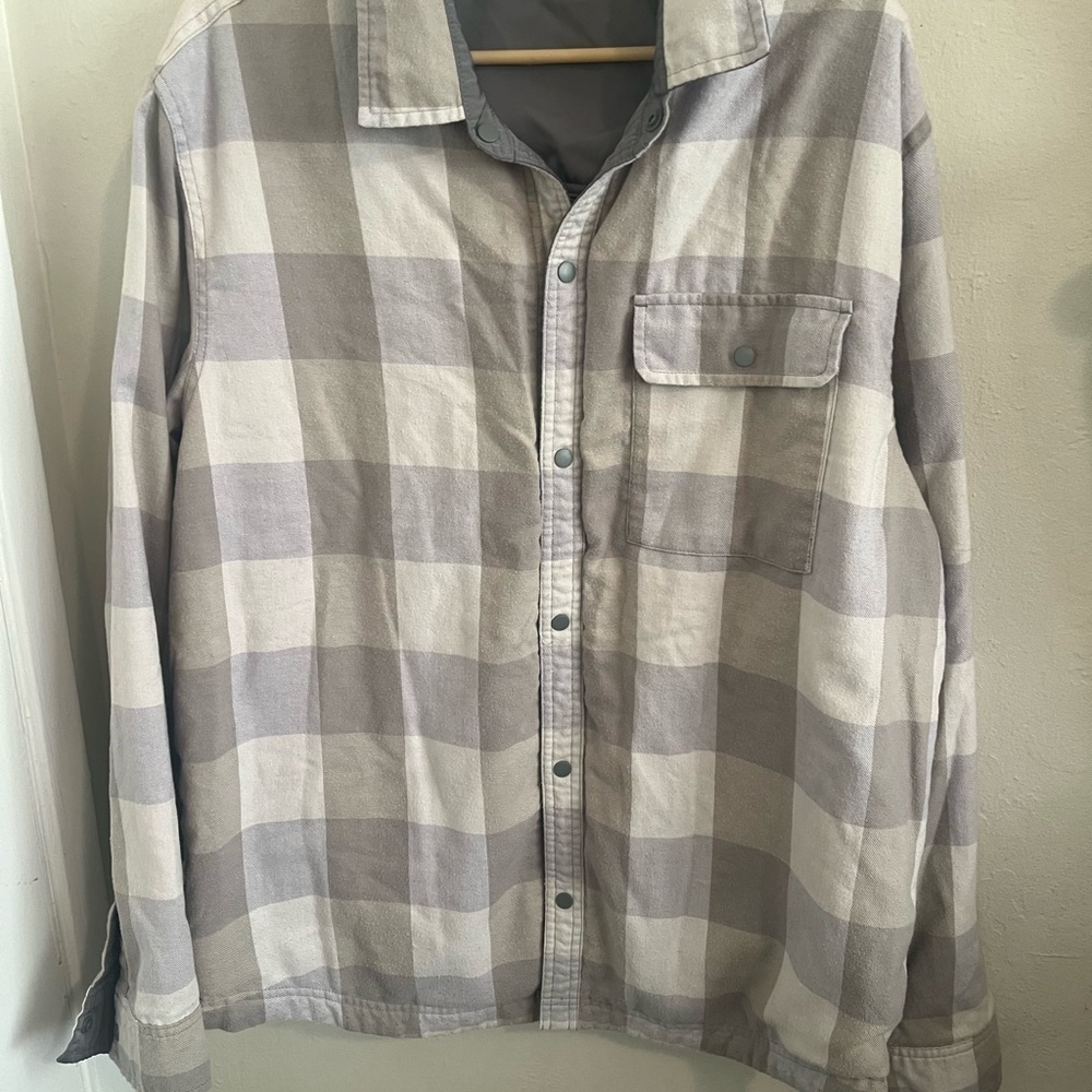 LB Tech Gray Plaid Button-Up Shirt